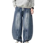 AnLingOu Jean Tendance De Rue pour Hommes Multipoches Lâche Harem à Jambe Large 3XL