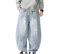 AnLingOu Jean Tendance De Rue pour Hommes Multipoches Lâche Harem à Jambe Large 3XL
