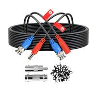 ANLINK Câble d'alimentation vidéo tout-en-un de 3 m, câble d'alimentation vidéo BNC préfabriqué pour caméra de sécurité CCTV DVR systèmes de surveillance, avec connecteurs BNC RCA et clips de câble