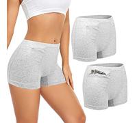 ANLINKSHINE Lot de 2 culottes pour femme avec poche secrète dissimulée, gris, Small