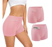 ANLINKSHINE Lot de 2 Culottes pour Femme avec Poche secrète dissimulée, Rose, Medium