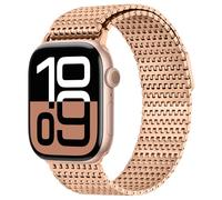 Anlinser Compatible avec Bracelet Apple Watch 42mm 41mm 40mm 38mm, Bracelet en Métal Magnétique Compatible avec Apple Watch/iWatch Series 11 10 9 8 7 6 5 4 3 SE, Or Oose