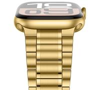 Anlinser Compatible avec Bracelet Apple Watch 42mm 41mm 40mm 38mm, Cinq Maillons Bracelets de Rechange Acier Inoxydable Métal pour iWatch Série 11 10 9 8 7 6-1 SE (Or)