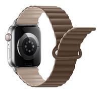 Anlinser Compatible avec Bracelet Apple Watch 49/46/45/44/42/41/40/38mm, Bracelet Magnétique Réversible Double Face avec Boucle pour iWatch Ultra 3-1 Série 11 10 9 8 7-1 SE (49/46/45/44,Marron/Kaki)