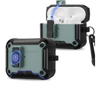 Anlinser Coque pour AirPods Pro 3, Compatible avec Apple AirPods Pro 3e Génération, Étui de Protection avec Fermeture Magnétique Automatique et Support pour Téléphone, Vert