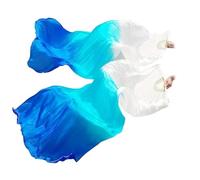 Anlising 1 Paire Éventail à Voile Eventail de Danse, D'eventail Voile, Long Éventail de Danse, Éventail de Danse du Ventre en Soie, Voile de Danse Soie Bambou, pour Le Ventre, Danse Ethnique