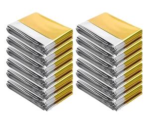 Anlising 20 Pièces Couverture de Survie Thermique Or Argenté - Secours d'Urgence pour L'Extérieur et Premiers Secours (140x 210CM)