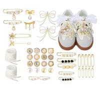 Anlising 43PCS Breloques pour Chaussettes, Épingles à Nourrice pour Chaussettes, Épingles à Nourrice Perles, Breloques de Chaussettes, pour Chaussures, Vêtements, Chapeaux, Bijoux, Perles, Strass