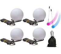 Anlising 4PCS LED Poi Balls, Balle de Jonglage Lumineuse, Balles Lumineuses LED avec Couleurs Arc-en-Ciel, Balles de Jonglage Poi, pour Enfants et Adultes à Danser, Spectacle de Lumière, Orgie