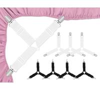 Anlising 8PCS Attache Drap Housse Triangle, Tendeur Drap Housse, Sangles pour Draps de Lit, Attache Matelas Élastique, Supports de Drap de Lit , pour Draps, Matelas, Planche à Repasser, Canapé