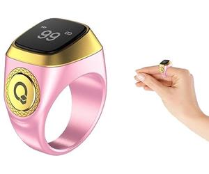 Anlising Anneau Numérique Musulman, Anneau Compteur Prière, Compteur Numérique Musulmane Anneau, Tasbih Prière Compteur Numérique, Anneau Intelligent Compteur, Anneau de Compteur de Prière (Rose,20MM)