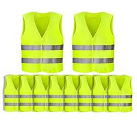 Anlising Gilet de Sécurité, 10PCS Jaune Gilet de Sécurité Réfléchissant, Gilet De Sécurité Haute Visibilité, Gilet Réfléchissant, Gilet Réfléchissant de Voiture, pour Conducteurs Travailleurs Unisexe