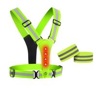 Anlising Gilet Reflechissant Vélo LED,LED Running Vest Gilet,Gilet Réfléchissant Running,Gilet de Course à LED Gilet Réfléchissant,avec 2 Bracelet Réfléchissant, pour Jogging, Randonnée, Vélo la NUI