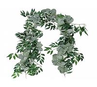 Anlising Guirlande D'eucalyptus Artificiel Fleurs D'eucalyptus Artificielles Dollar Vignes D'eucalyptus Et De Saule Feuilles Garland String Mariage Arch Swag Toile De Fond Guirlande Greenway Garland