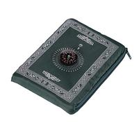 Anlising Portable Couleur Tapis, de prière Musulmane avec Compass Format de Poche Tapis de prière Ompass Qibla Finder avec livret Matière étanche(Vert)