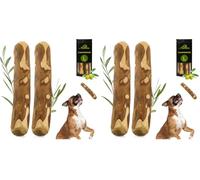 Anlolive | Pack de 2 Jouets à Mâcher Naturels Taille L 20-23 cm | Chiens Moyens et Grands | Bois d'olive | Résistant, Sain et Sûr | Soins Dentaires et Soulagement du Stress (Lot de 2)