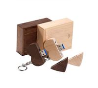 Anloter Lot de 2 clés USB 3.0 en forme de cœur en bois de noyer avec boîte (32 Go, USB3.0)