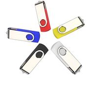 Anloter - Lot de 5 clés USB à capuchon rotatif 512 Mo