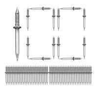 Anloximt 100Pack Clou à Double tête pour plinthe sans Couture Clou Non marquant pour plinthe Clou sans Couture Clou Invisible Ligne plinthe sans Marque Clou