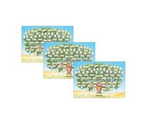 Anloximt 3Pack Tableau d'arbre généalogique à remplir Poster généalogique 6 générations Tableau d'ascendance à remplir en Grand Format Cadre Photo d'arbre généalogique pour Les réunions d'famille