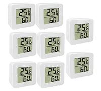 Anloximt 8Pack hygromètre Digital Thermomètre d'ambiance Jauge d'humidité Hygromètre avec écran LCD Hygromètre d'ambiance numérique pour Humidificateurs Serre Jardin Cave Intérieur Extérieur