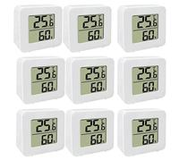 Anloximt 9Pack hygromètre Digital Thermomètre d'ambiance Jauge d'humidité Hygromètre avec écran LCD Hygromètre d'ambiance numérique pour Humidificateurs Serre Jardin Cave Intérieur Extérieur