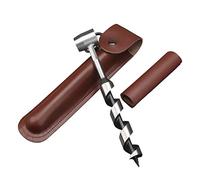Anloximt Clé à Main pour tarière - Survie des colons | Outils poinçonnage en Bois d'extérieur, tarière à Main pour Bushcraft, Camping, équipé d'un étui en Cuir