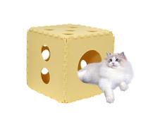 Anloximt Grande Maison pour Chat, Maison pour Chat | Lit nid de Chat épissé Respirant | Planche à gratter Pliable, Maisons et Condos pour Chats, Cube de Chat d'intérieur Lavable pour Jouer en