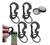 Anloximt Lot de 4 porte-clés à clip anti-perte, multifonction, antivol, décapsuleur, pour chantier, escalade, randonnée, voyage, camping, extérieur