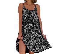 Anloximt Robe Nuisette Fleurie | Robe d'été Robe Cami Courte Ample,Été Plage Vacances Grande Taille Femmes Fronde Robes Amples