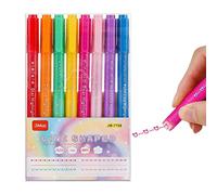 Anloximt Surligneur Art Curve,8 stylos incurvés à séchage Rapide avec 8 Motifs de Courbes différents - Stylos avec 8 Pointes Fines de Forme de Courbe différente, pour Bricolage Dessin Scrapbook Art