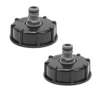 Anlseiod 2 Pièces S60x6 IBC Bouchon Réservoir cuve 1000l de Raccord,1/2" Diamètre de Sortie,Diamètre D'entrée 60 mm pour Vanne de Tonne IBC,Tuyau D'arrosage 1/2" Raccord