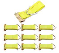 ANLU LOAD Lot de 10 Attaches de Corde E Track de 5,1 x 15,2 cm, pour Fixation de Cargaison sur camionnettes, camions, remorques, navires, Jaune