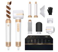 Anluomafuy Brosse Soufflante 7 en 1, Air Styler avec Soufflantes, Diffuseur, Buse de Coiffage, Sèche-Cheveux à Ions Négatifs Haute Vitesse, Boucleur a Air, Hair Styler Set pour Sécher Boucler Lisser