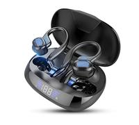 Anluomafuy Écouteurs Intra-Auriculaires sans Fil, Ecouteurs Bluetooth Sport, Bluetooth 5.3 Ecouteurs sans Fil, Appels Mains Libres, Écran LED, Contrôle Tactile, pour iOS Android, Noir