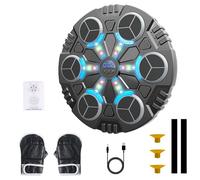 Anluomafuy Machine de Boxe Musicale, Réglables LED Boxe Mural Musique avec Gants de Boxe, 3 Modes de Vitesse et d'entraînement, Mode de Comptage, pour Enfants et Adultes Entraînement à la Maison