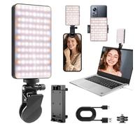 Anluomafuy Téléphone Selfie Light, 72 LED Lampe Photo avec Clip, CRI 80+, Lampe à Selfie Flash Portable avec 3 Modes d'Éclairage, 5 Niveaux de Luminosité, Lumiere Camera, pour Phone/Camera/Ordinateu
