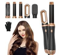 Anluomania Brosse Soufflante Air Styler set, 5 en 1 Sèche-cheveux 1000W, Hair Styler Airstyler, Brosse Lissante Pour Cheveux, Brosse Chauffante Seche Cheveux Fer a Boucler pour Boucler, Lisser, Sécher