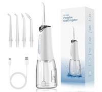 Anluomania Hydropulseur Dentaire, Irrigateur Oral 5 Modes, Water Flosser, Jet Dentaire Hydropulseur Portable, 4 Embouts Remplaçables, Réservoir d'eau 300 mL, Étanche IPX7, Rechargeable USB-C