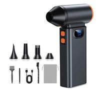 Anluomania Souffleur Air Comprimé 130000 TR/Min, Bombe Air Sec Souffleur PC 4 Vitesses(6000mAh), Dépoussiérants Puissants électrique avec Lumière LED, Mini Souffleur pour Nettoyage PC, Voiture, Maison