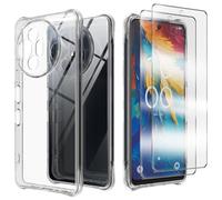 Anlxhj Lot de 2 Coques de Telephone en Silicone Souple et Anti-rayures Compatibles avec TCL 50 Pro NXTPAPER 5G et Protecteur d'Écran en Verre Trempé Transparent