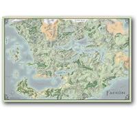 ANMAC Art mural sur toile 40 x 60 cm sans cadre Faerun - Royaumes oubliés Jeu Carte Affiche Art mural sur toile pour décoration de chambre familiale moderne Affiche de cadeaux esthétiques