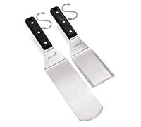 Anmarko Ensemble de spatules pour barbecue - Spatule longue en métal - Grattoir à crêpes ou spatule à pizza - Spatule décalée - Ustensile en acier inoxydable idéal pour barbecue à dessus plat