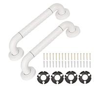 ANMAS POWER Poignée antidérapante pour paroi de salle de bain et de douche, en acier inoxydable blanc, 2 pièces de 40 cm