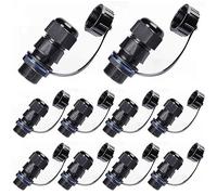 ANMBEST 10 PCS Panneau Montage RJ45 Étanche Connecteur Cat5/5e/6 Ethernet LAN Câble Coupleur avec Capuchon Étanche/anti-poussière pour Réseau Extérieur