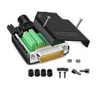 ANMBEST Connecteur de dérivation DB26, sans Soudure RS232 D-SUB série vers Port 26 Broches mâle Adaptateur en cuivre Pur plaqué Or connecteur avec étui