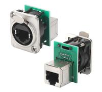 ANMBEST Lot de 2 connecteurs Ethernet RJ45 NE8FDP-B pour châssis, passage/alimentation à travers le connecteur de montage sur panneau de catégorie 5E série D