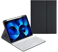 AnMengXinLing Étui avec clavier pour iPad 9e/8e/7e génération/Pro10.5/Air3, fin, magnétique, amovible, sans fil, avec porte-crayon pour iPad9/iPad8/iPad7/Air3/Pro 10.5, noir + blanc
