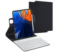 AnMengXinLing Étui avec clavier vertical pour iPad 11{^>e<^} génération 11" (A16), iPad 10e génération, rotatif à 360°, magnétique, amovible, avec porte-crayon, rotation à 360°, noir + blanc
