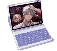 AnMengXinLing Étui clavier pour iPad Air 11" (M3/M2)/Air 5e 4e/Pro11 4e 3e 2e 1ère génération, housse de clavier magnétique fine amovible avec porte-crayon pour iPad air7 air6 air5 air4, violet